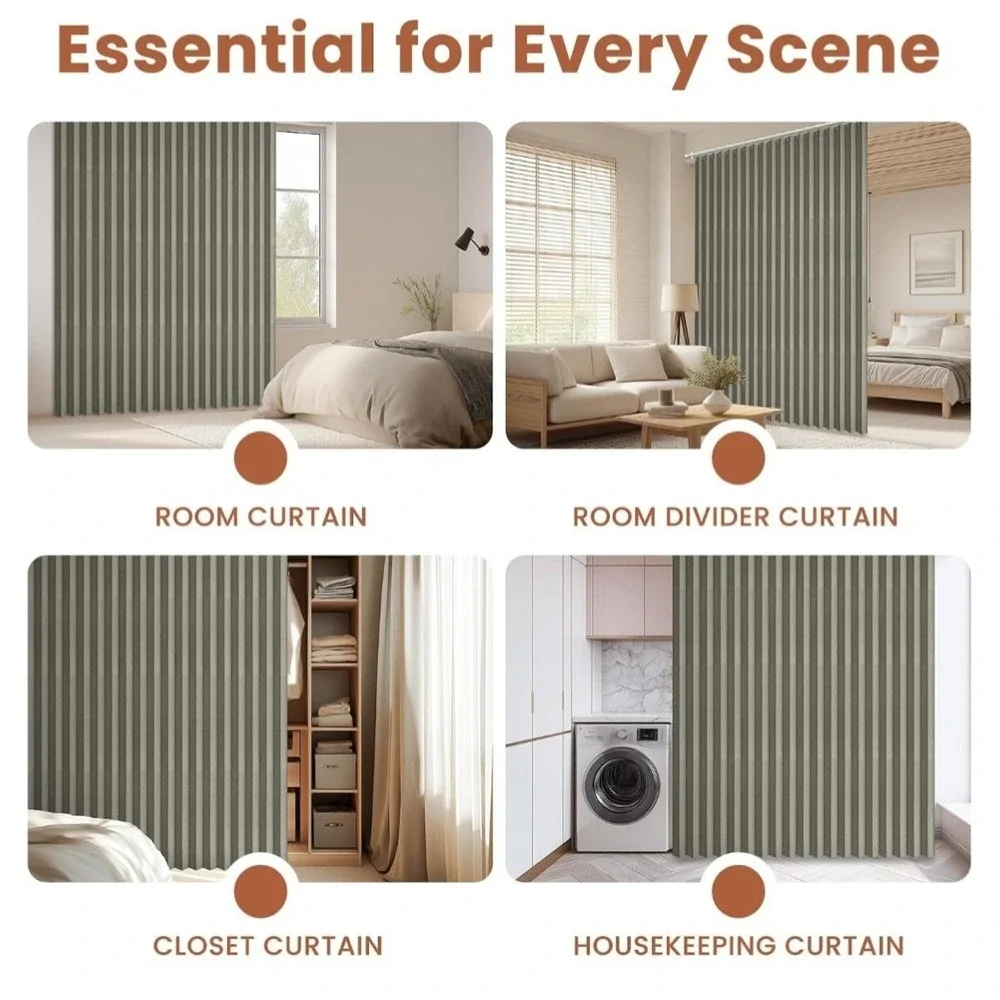 AJAZZ Blackout Accordion Door Curtain 98